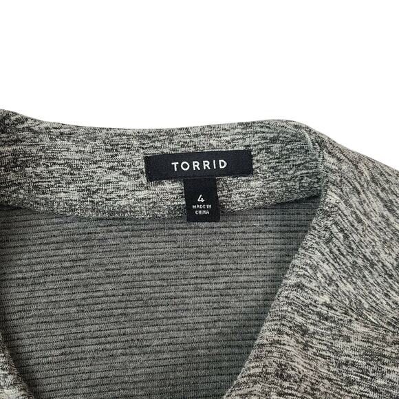 Torrid Gray Knit Zip Moto Jacket SZ 4 4X - Picture 10 of 10